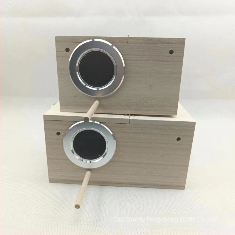 Cuib de păsări din lemn Paulownia, cu platformă – pentru exterior, cuib pentru papagali