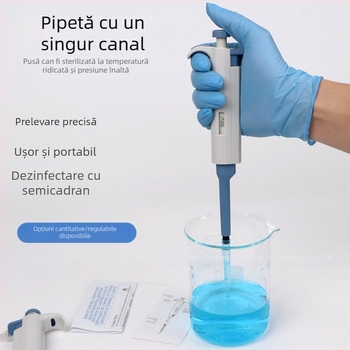 Pipetă de laborator cu un singur canal, reglabilă, model YY11-YY31, marcă Trickle, greutate 200 g