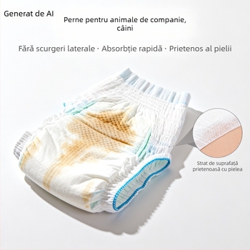 Pantaloni fiziologici pentru puii de câine și câini mici – stil desen animat, Brand Cat Rong, Material: pulpă de fibre importate / polimer, Potrivit pentru toate genurile, Model 001