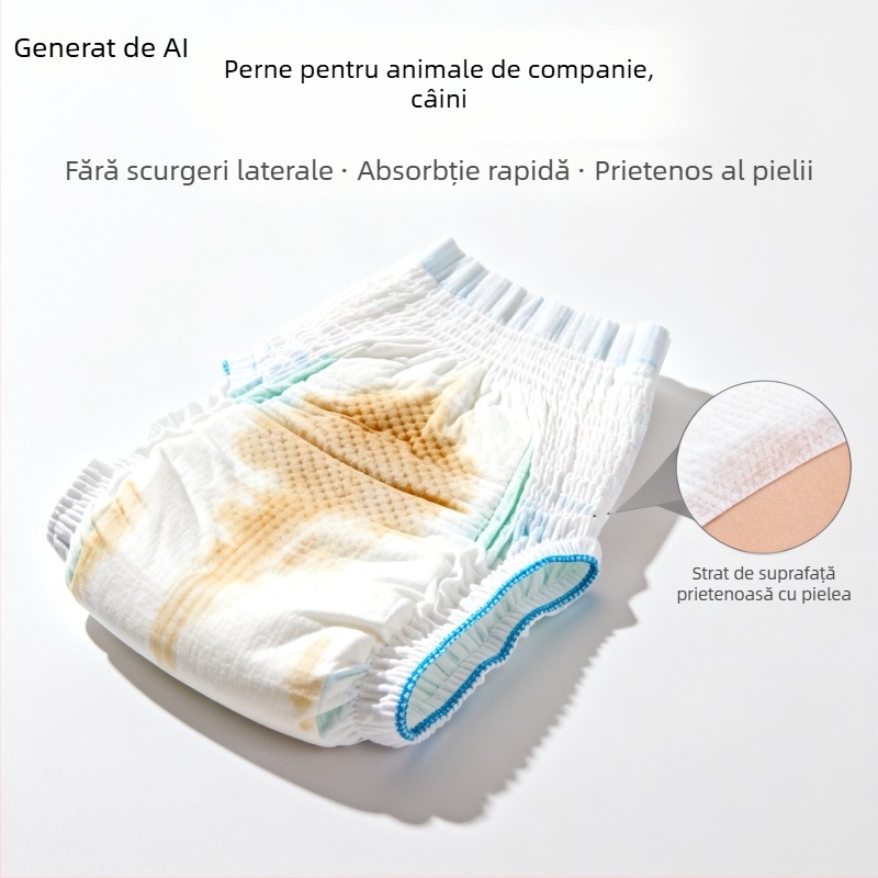 Pantaloni fiziologici pentru puii de câine și câini mici – stil desen animat, Brand Cat Rong, Material: pulpă de fibre importate / polimer, Potrivit pentru toate genurile, Model 001