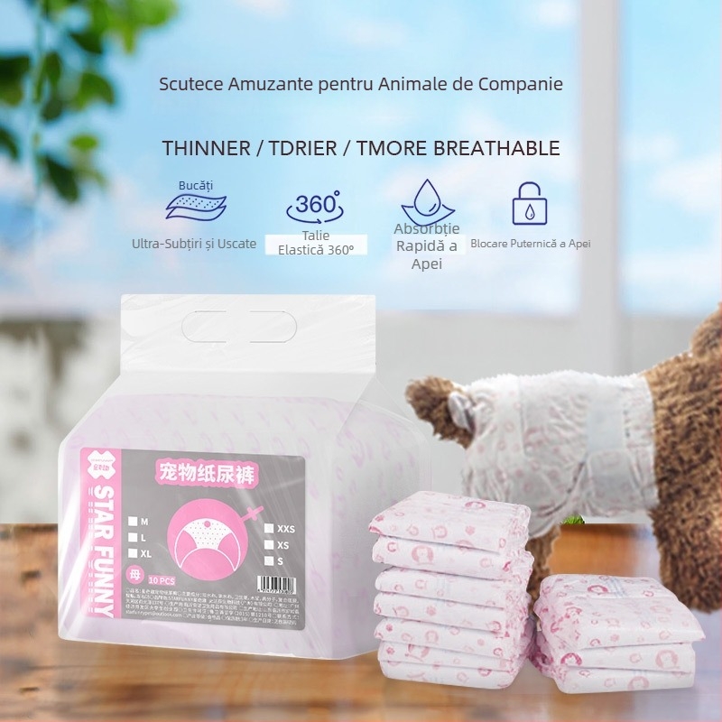 Pampers pentru animale de companie – țesătură nețesută; pentru femele; pantaloni menstrual