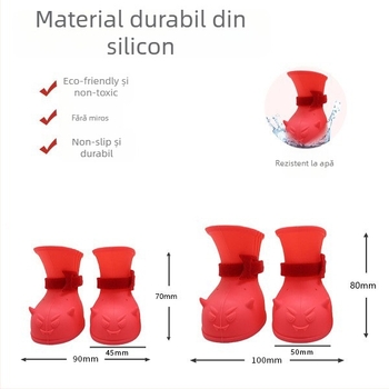 Pantofi pentru animale de companie din silicon - Antiderapante, Rezistente la apă, Rezistente la uzură, Decorative, Stil casual