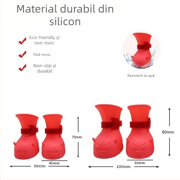Pantofi pentru animale de companie din silicon - Antiderapante, Rezistente la apă, Rezistente la uzură, Decorative, Stil casual