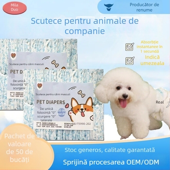 Milado scutece pentru câini, pantaloni de tip perioadă, țesătură nețesută, stil desen animat, pentru câini masculi