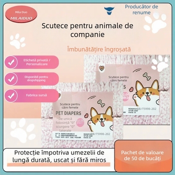 Milado scutece pentru câini, pantaloni de tip perioadă, țesătură nețesută, stil desen animat, pentru câini masculi