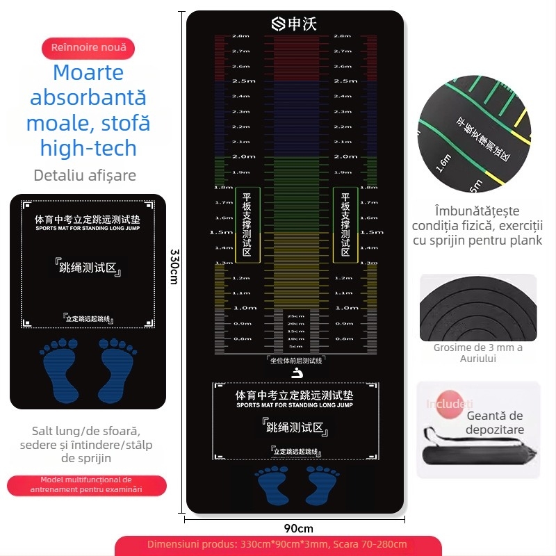 Covoraș pentru testul de săritură în picioare — antiderapant, pentru uz casnic, pentru copii, covoraș sportiv, din stofă de calitate