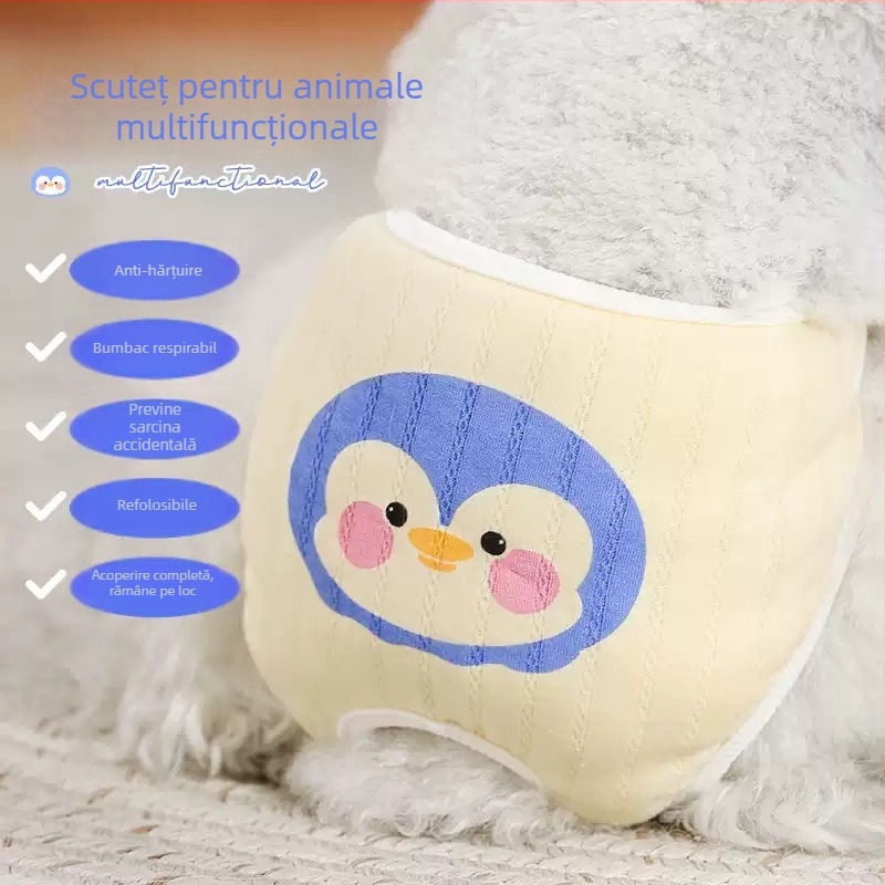 Pantaloni pentru perioadă la câini – poliester, stil desen animat, fabricat în China, fără importuri