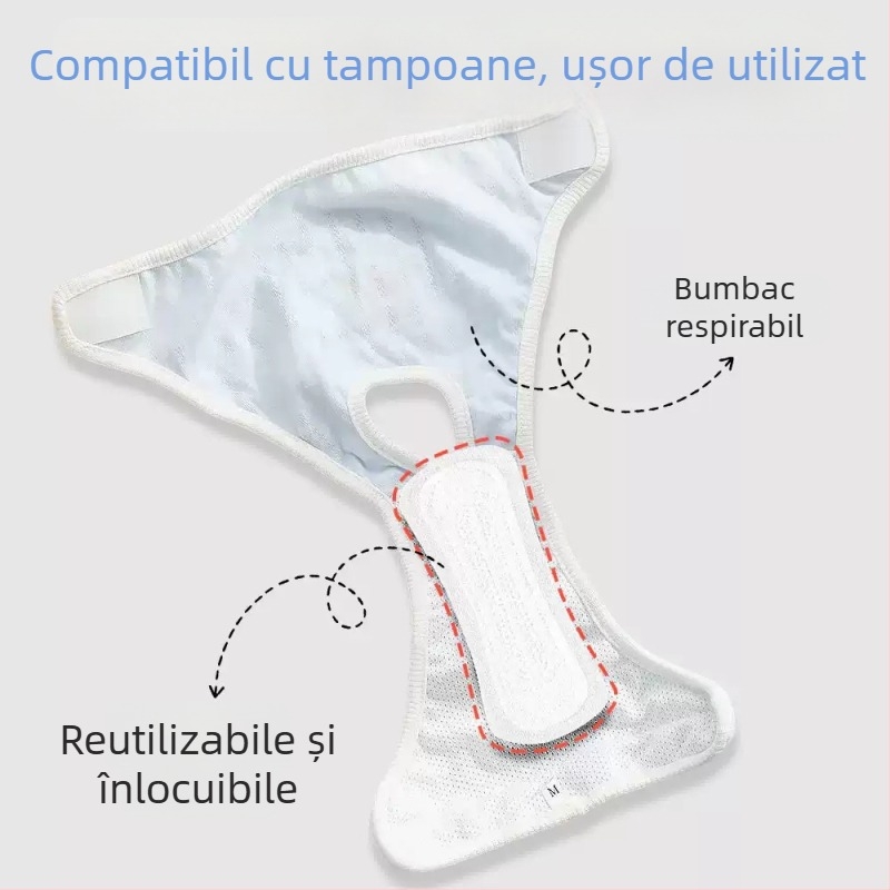 Pantaloni pentru perioadă la câini – poliester, stil desen animat, fabricat în China, fără importuri