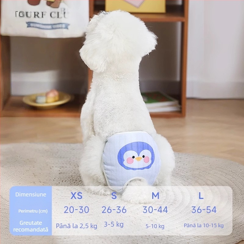 Pantaloni pentru perioadă la câini – poliester, stil desen animat, fabricat în China, fără importuri