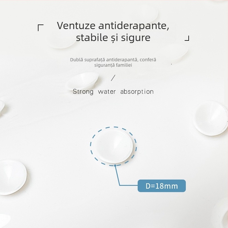 Covoraș antiderapant pentru cadă – pătrat din PVC, cu desen animat, stil modern minimalist, lavabil.