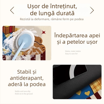 Covoraș de baie drăguț, design cartoon, Material: silicon cu nămol de alge, Uscare rapidă, Antiderapant, Formă neregulată, Stil drăguț