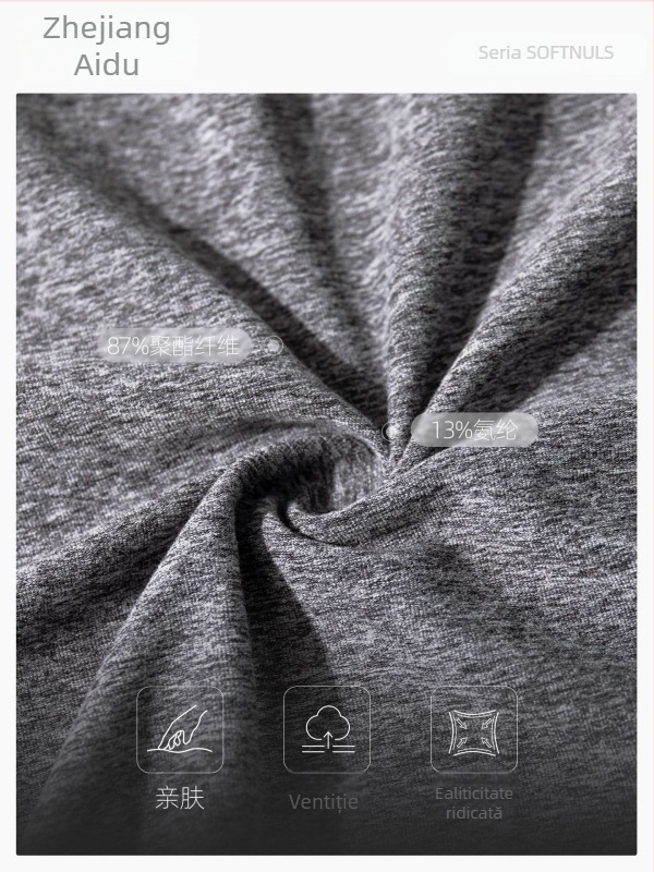 Tricou de yoga pentru femei, cu mâneci scurte, respirabil, material SNU, 91% nylon + 9% spandex, lungime șolduri, croială slim