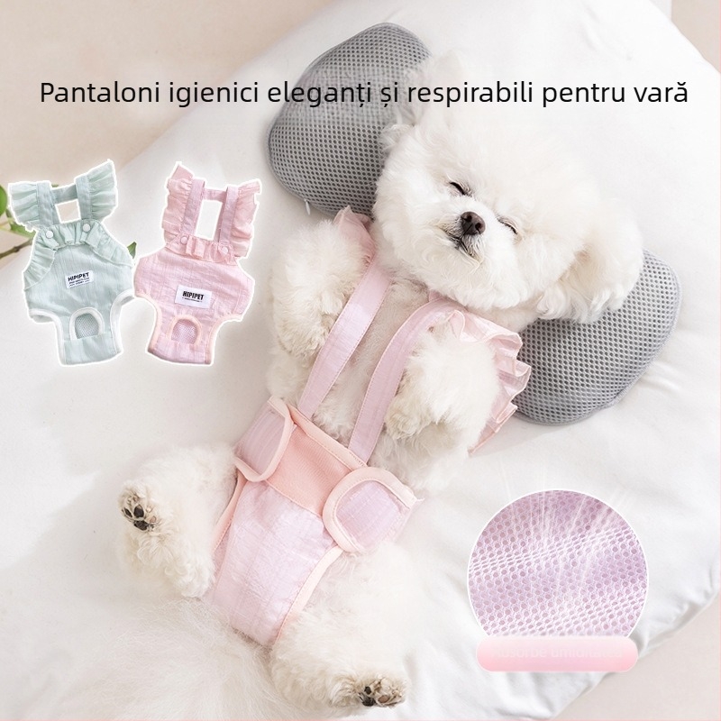 Pantaloni igienici pentru câini - jacquard dungat, stil Princess, marcă Sour bear