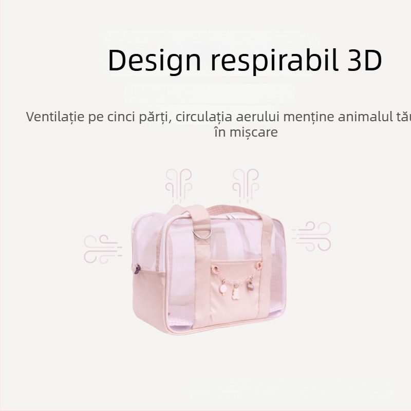 Geantă de transport pentru pisici și câini, PU, PINCOOL, model dantelă simplă, duritate medie spre moale