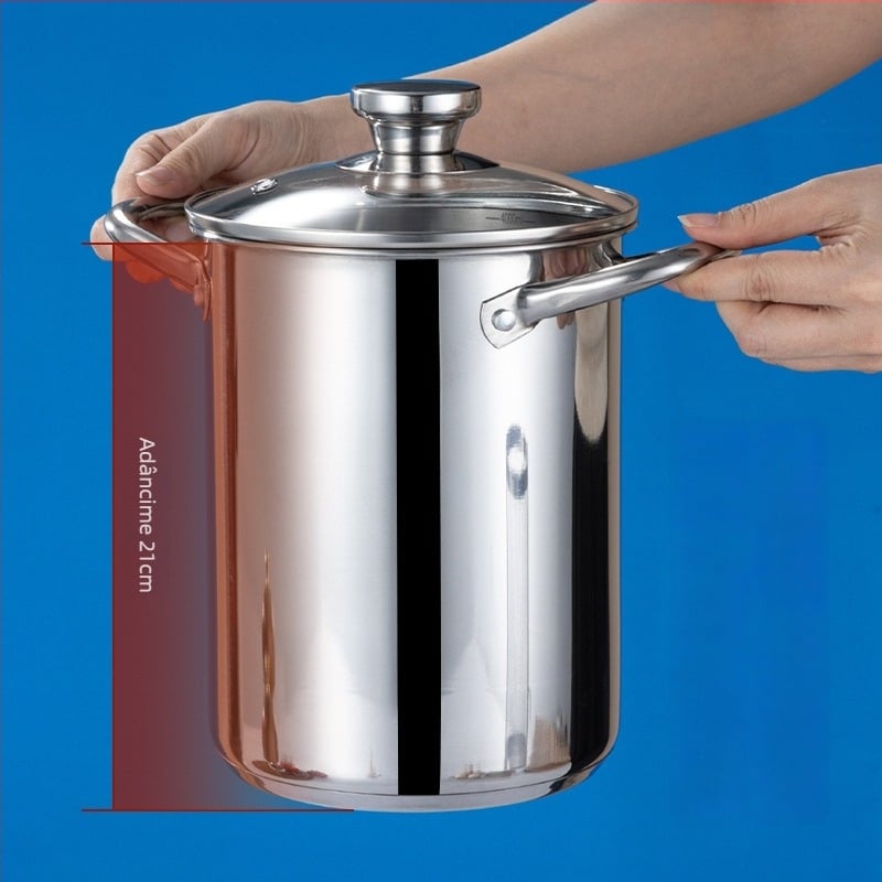 Oală profundă din oțel inoxidabil 304, cu fund complex, oală multifuncțională pentru plita generală