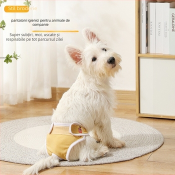 Chiloți menstrual pentru câini, din bumbac, stil desen animat, pantaloni fiziologici pentru câini