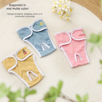 Chiloți menstrual pentru câini, din bumbac, stil desen animat, pantaloni fiziologici pentru câini