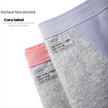 Chiloți de damă din bumbac, talie medie, respirabili, cu căptușeală în zona intimă din bumbac, uni, țesătură simplă, funcție fiziologică