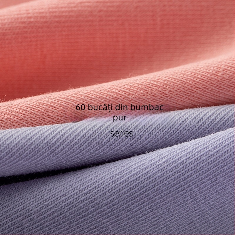 Chiloți de damă din bumbac, talie medie, respirabili, cu căptușeală în zona intimă din bumbac, uni, țesătură simplă, funcție fiziologică