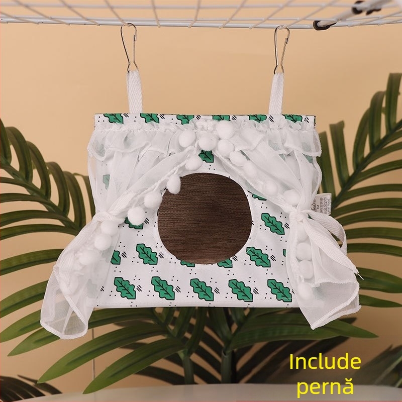 Cuib suspendat triunghiular pentru păsări – cuib respirabil de iarnă pentru păsări mici, din material textil, protecție împotriva deformării picioarelor