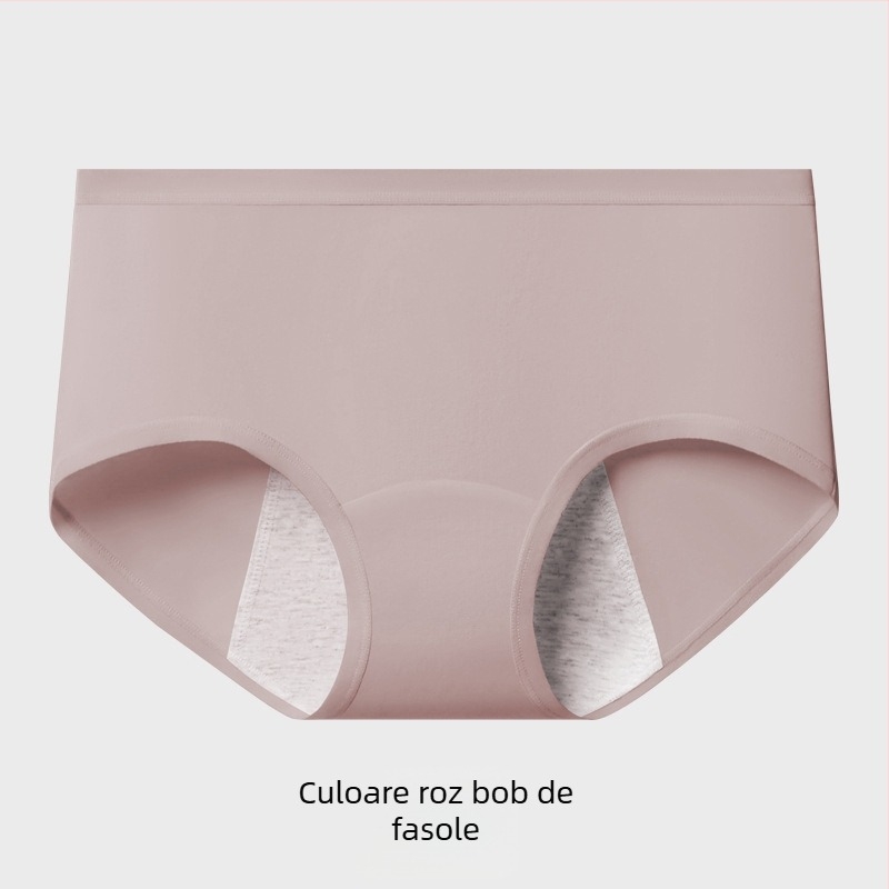 Lenjerie intimă din bumbac pentru menstruație, cu protecție antibacteriană – talie medie, material principal 95% bumbac, căptușeală în zona inghinală 100% bumbac, model solid, respirabil