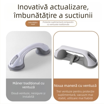 Mâner de duș cu ventuză – prindere de siguranță multifuncțională, din plastic, Modelul 7183, Brand Jihui
