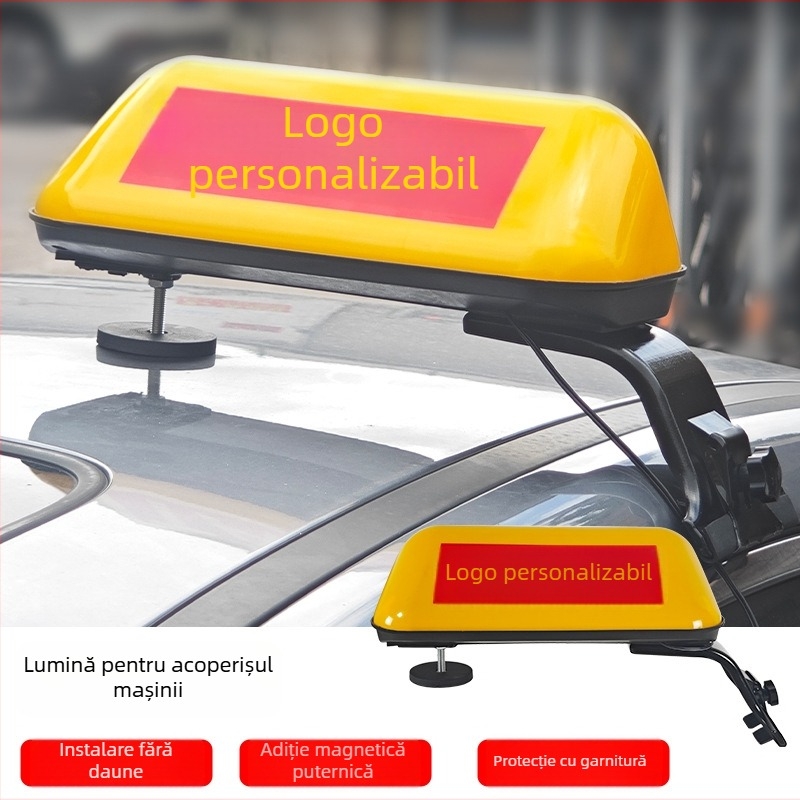 Lumină plafon taxi auto (Model AC-751) (12V, 21W, ABS, montare magnetică, imprimare logo)