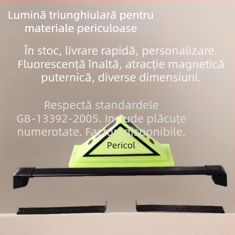 Lumină de plafon pentru mașină OLT-B2 — Lampă triungulară marcaj magnet pentru mărfuri periculoase, PP, compatibilă cu toate modelele