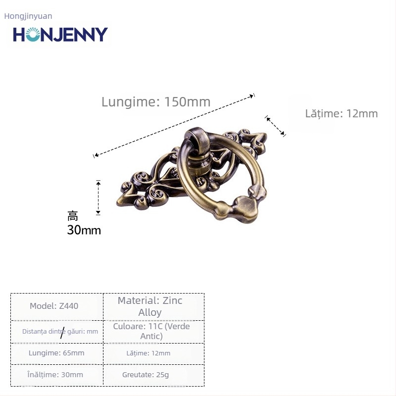 Maner de ușă pentru dulap în stil chinezesc nou, aliaj de zinc turnat sub presiune, formă în bandă, montaj pe suprafață, model Z440