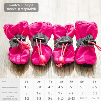 Pantofi pentru câini din piele sintetică, talpă moale, rezistenți la uzură, stil desen animat, potrivire universală (Model FBX888)