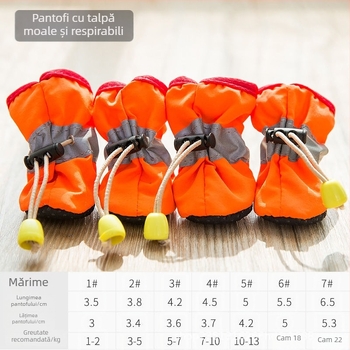 Pantofi pentru câini din piele sintetică, talpă moale, rezistenți la uzură, stil desen animat, potrivire universală (Model FBX888)