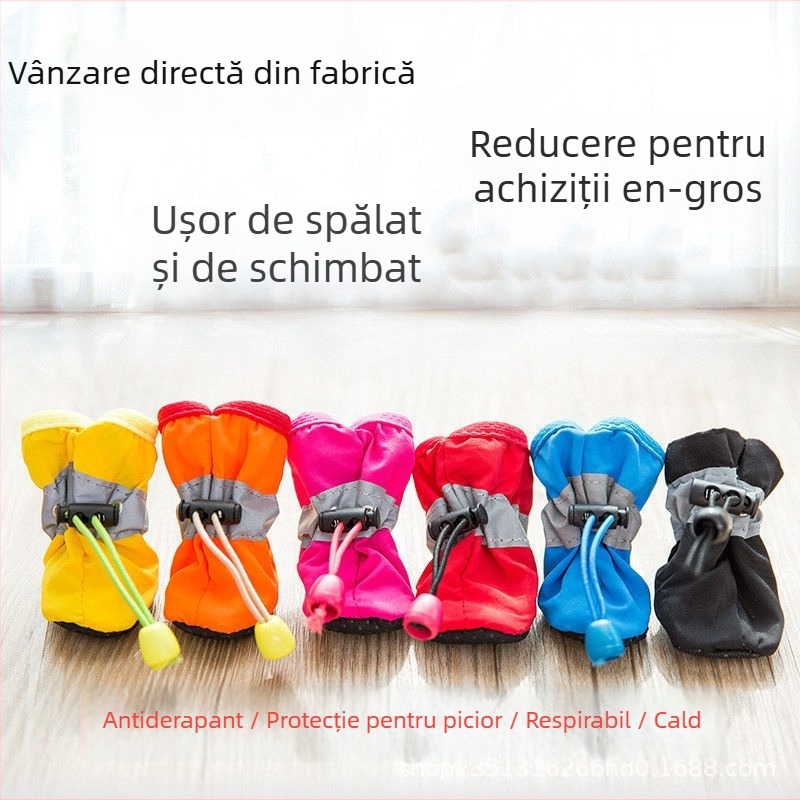 Pantofi pentru câini din piele sintetică, talpă moale, rezistenți la uzură, stil desen animat, potrivire universală (Model FBX888)
