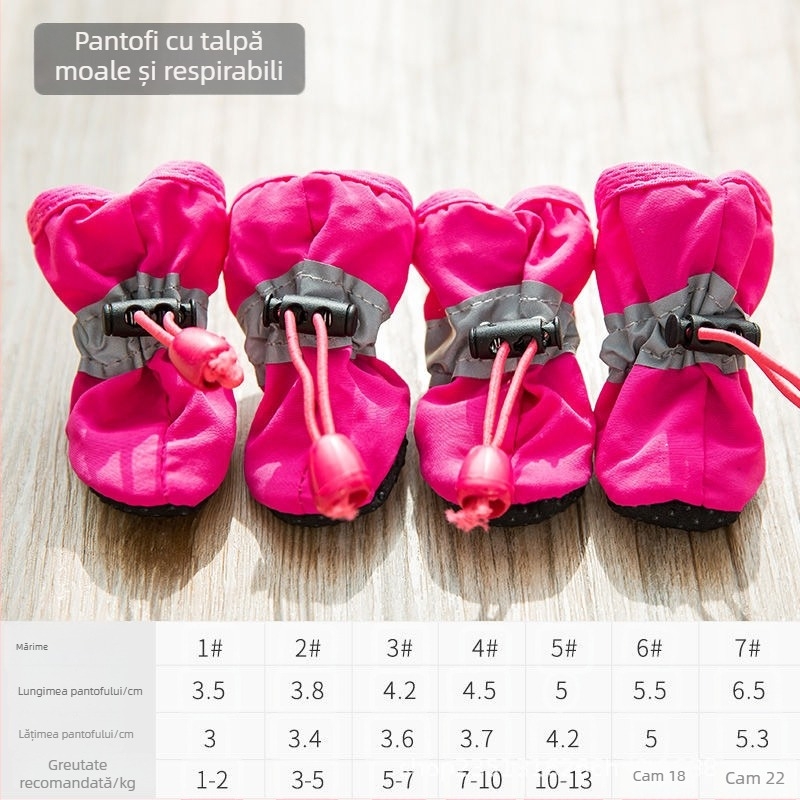 Pantofi pentru câini din piele sintetică, talpă moale, rezistenți la uzură, stil desen animat, potrivire universală (Model FBX888)