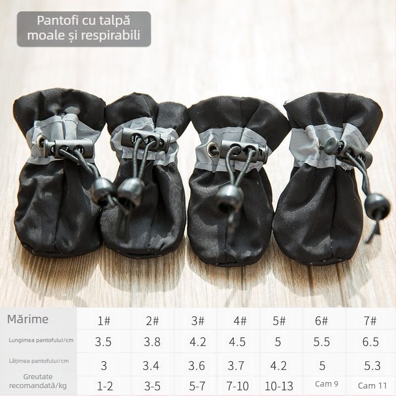 Pantofi pentru câini din piele sintetică, talpă moale, rezistenți la uzură, stil desen animat, potrivire universală (Model FBX888)