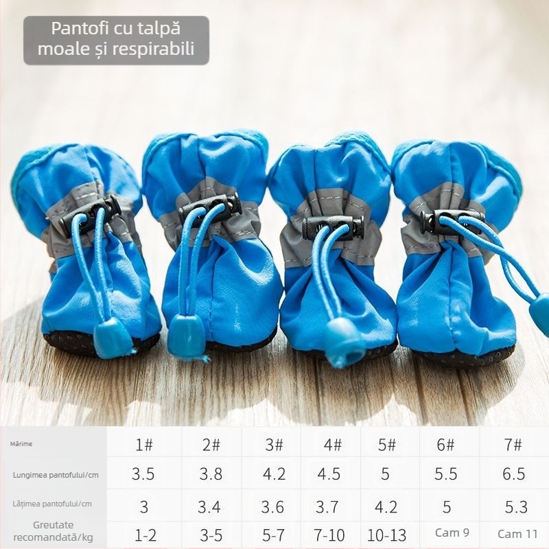 Pantofi pentru câini din piele sintetică, talpă moale, rezistenți la uzură, stil desen animat, potrivire universală (Model FBX888)