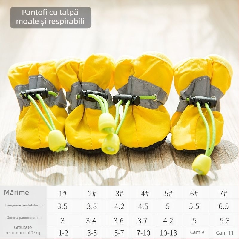 Pantofi pentru câini din piele sintetică, talpă moale, rezistenți la uzură, stil desen animat, potrivire universală (Model FBX888)