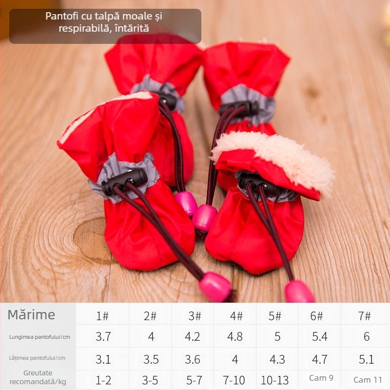 Pantofi pentru câini din piele sintetică, talpă moale, rezistenți la uzură, stil desen animat, potrivire universală (Model FBX888)