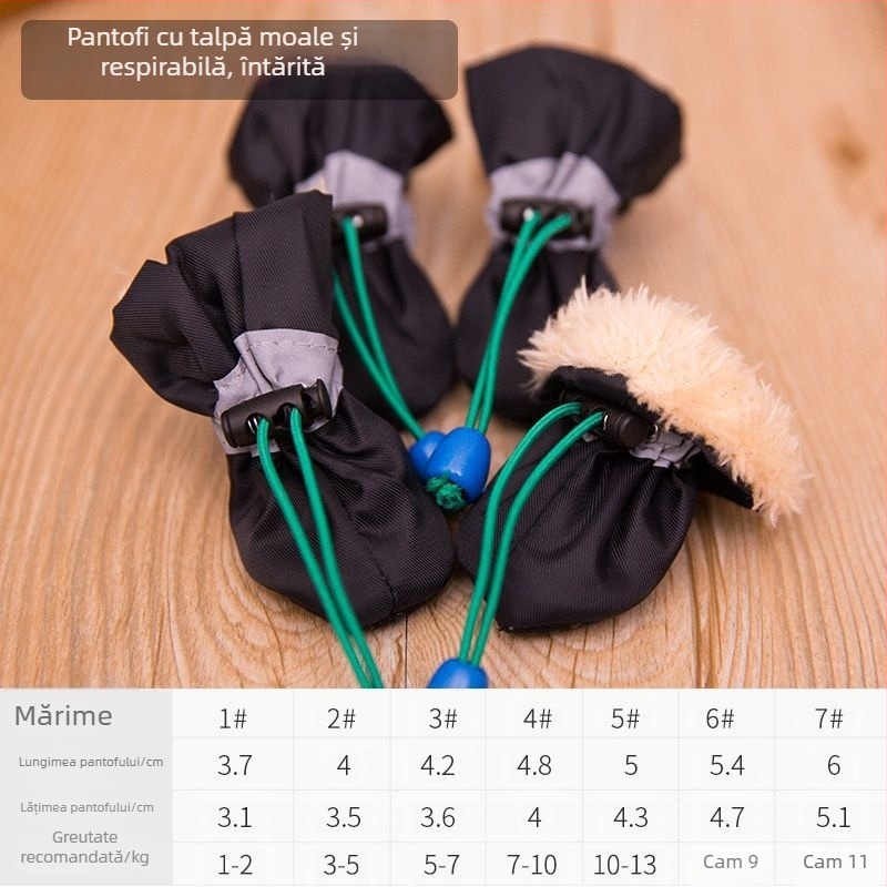 Pantofi pentru câini din piele sintetică, talpă moale, rezistenți la uzură, stil desen animat, potrivire universală (Model FBX888)