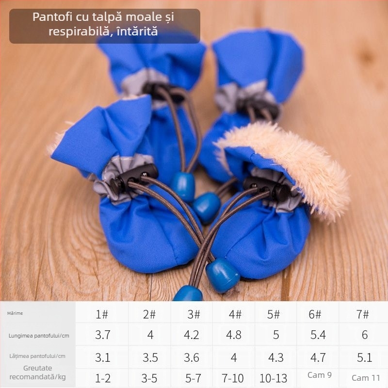 Pantofi pentru câini din piele sintetică, talpă moale, rezistenți la uzură, stil desen animat, potrivire universală (Model FBX888)