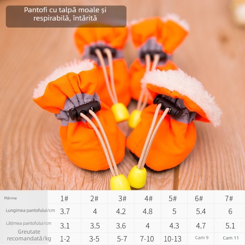 Pantofi pentru câini din piele sintetică, talpă moale, rezistenți la uzură, stil desen animat, potrivire universală (Model FBX888)