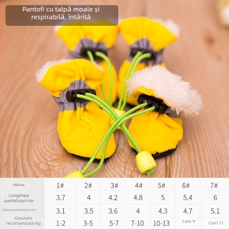 Pantofi pentru câini din piele sintetică, talpă moale, rezistenți la uzură, stil desen animat, potrivire universală (Model FBX888)