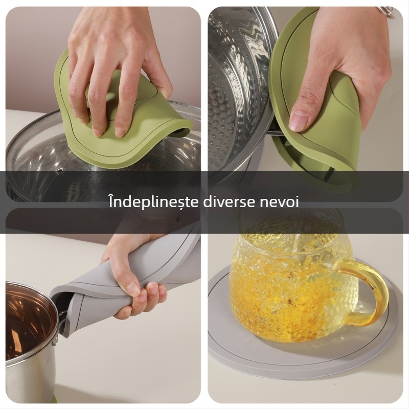 Covorașe rotunde din silicon pentru tacâmuri – rezistente la căldură, culoare solidă, Ainori, lansate în 2023