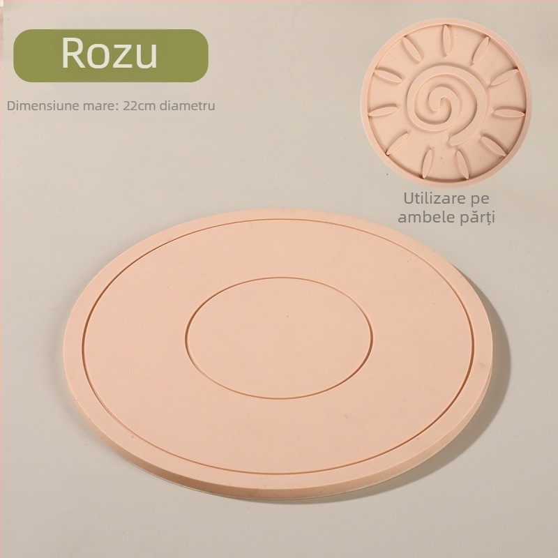 Covorașe rotunde din silicon pentru tacâmuri – rezistente la căldură, culoare solidă, Ainori, lansate în 2023