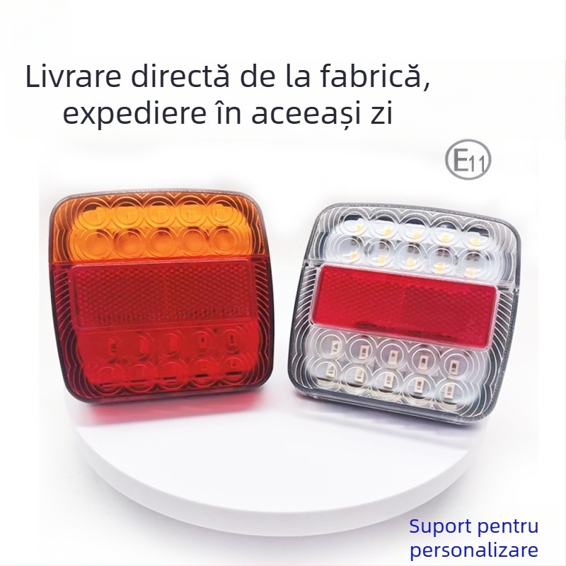 Lampa LED de stop spate, roșu-galben, model T15, 12V, 3W, 6000K