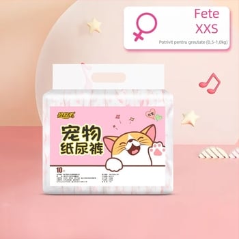 Pampers pentru câini | Material nețesut + folie PE | Stil desen animat | Brand KIMHOME | 10 buc.