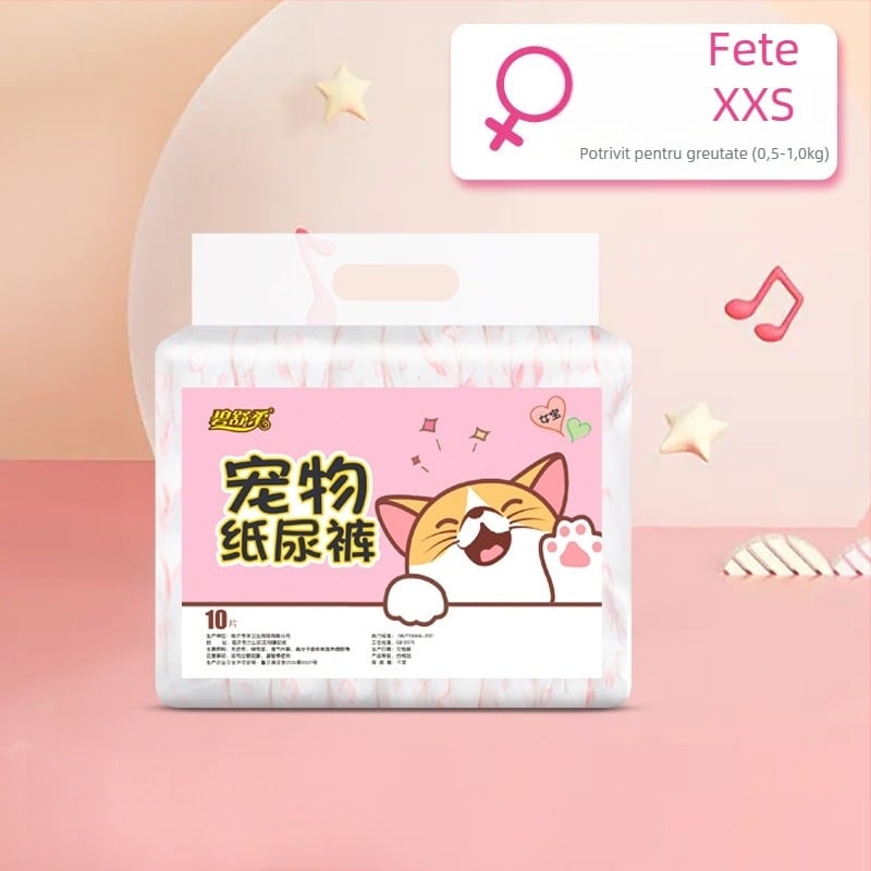 Pampers pentru câini | Material nețesut + folie PE | Stil desen animat | Brand KIMHOME | 10 buc.