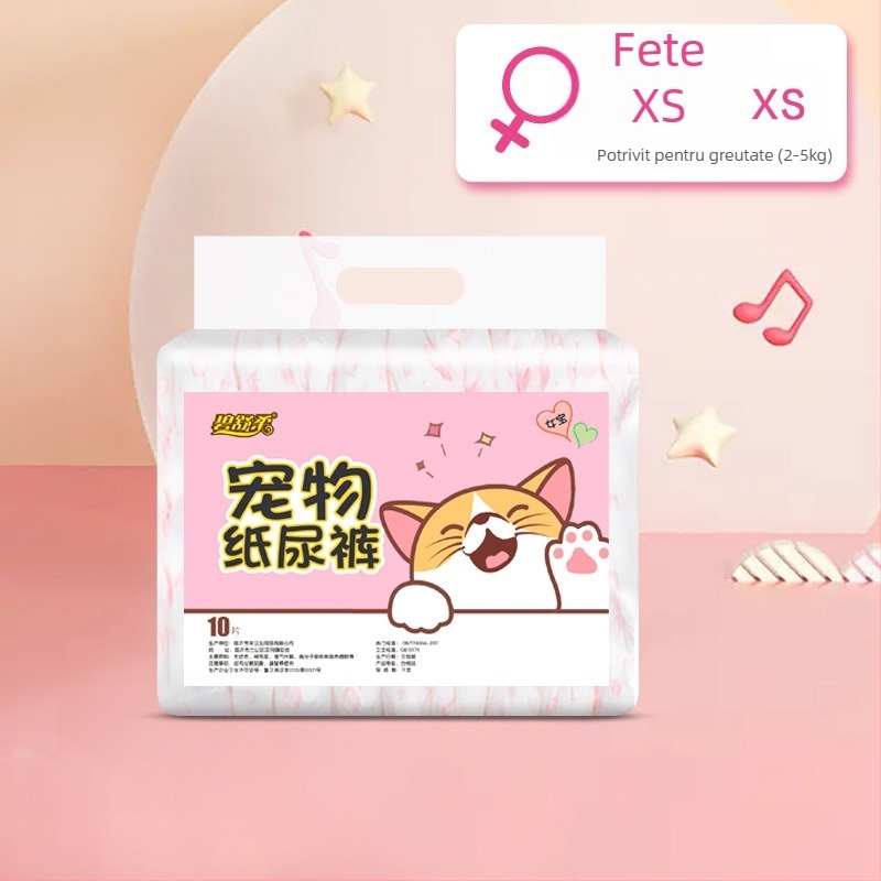 Pampers pentru câini | Material nețesut + folie PE | Stil desen animat | Brand KIMHOME | 10 buc.