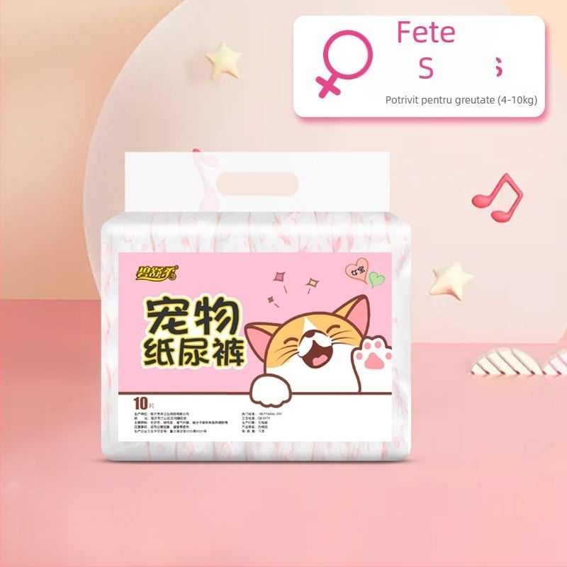 Pampers pentru câini | Material nețesut + folie PE | Stil desen animat | Brand KIMHOME | 10 buc.