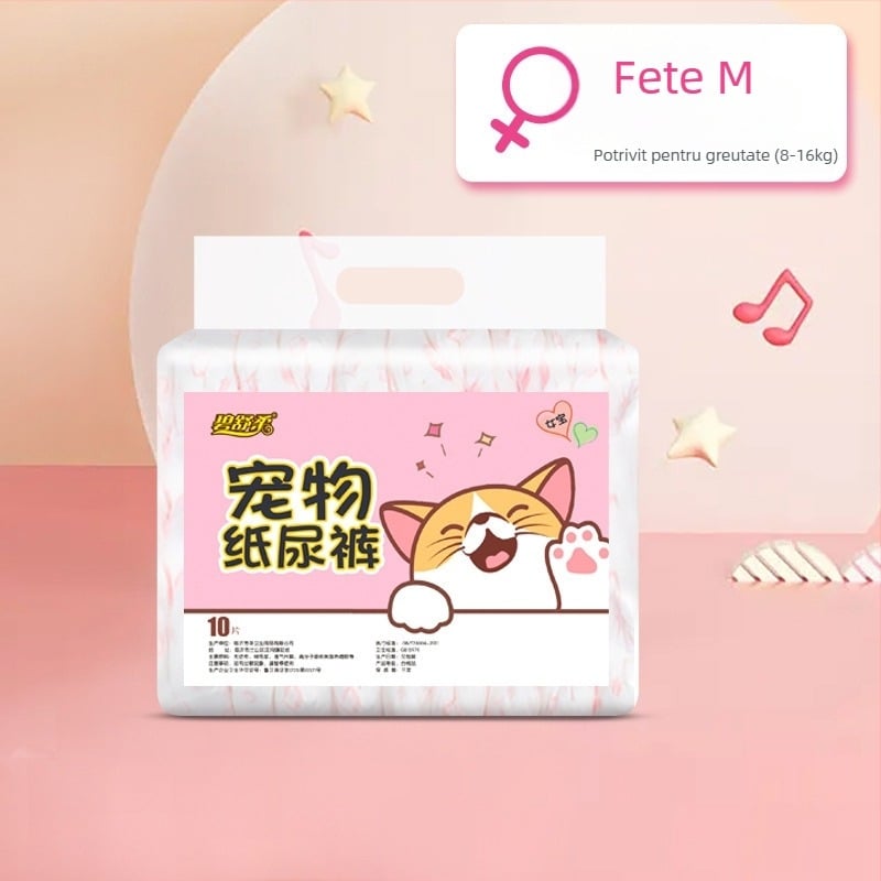 Pampers pentru câini | Material nețesut + folie PE | Stil desen animat | Brand KIMHOME | 10 buc.