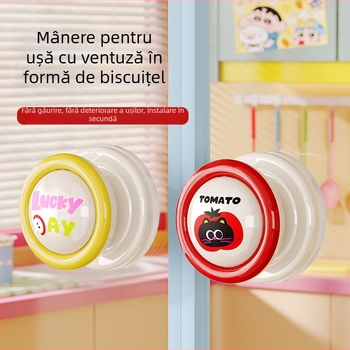 Cookie Mâner de ușă cu ventuză pentru sticlă - împingere-tragere, ABS, injecție, uz casnic